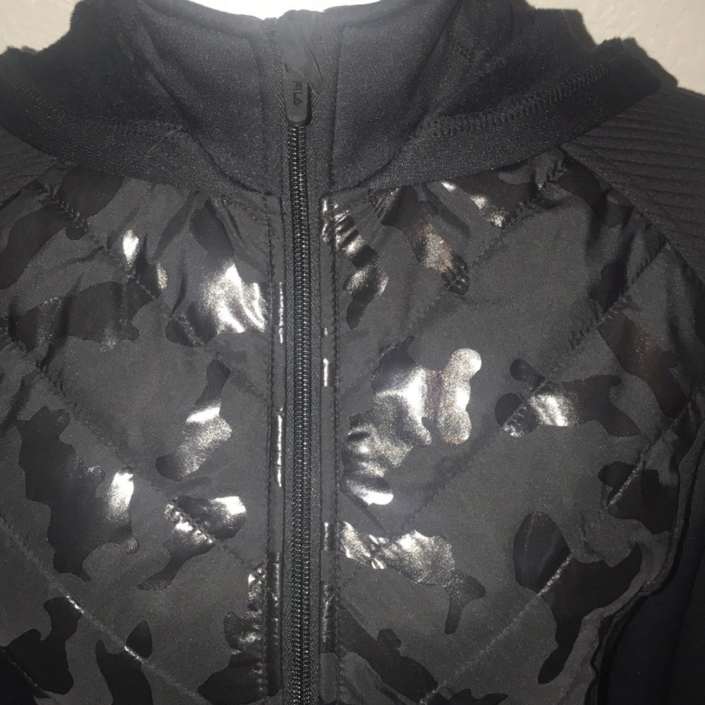 Fila sport jacket, black long sleeve w thumb holes - Picture 4 of 6